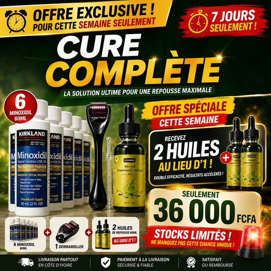 Cure Anti-Chute 6 Mois — 2 Huiles de Repousse Offertes Cette Semaine Seulement