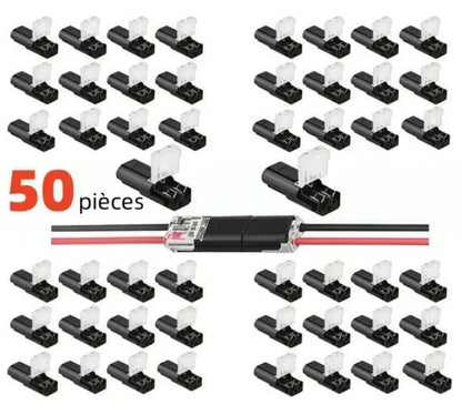 Connecteur câble 2 broches — sans soudure