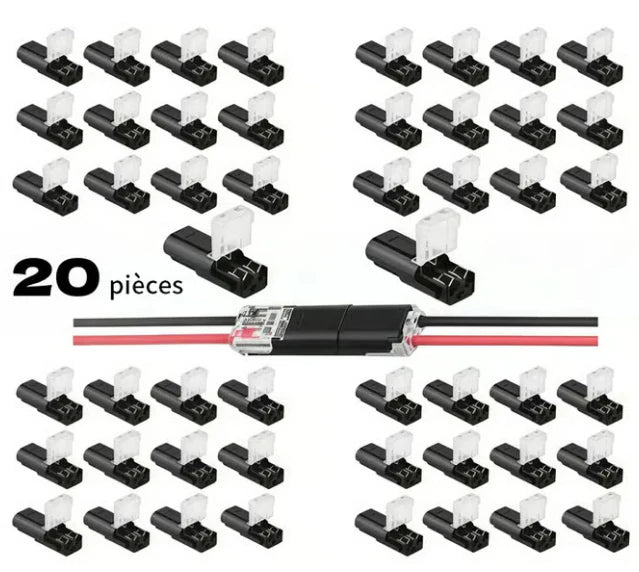 Connecteur câble 2 broches — sans soudure