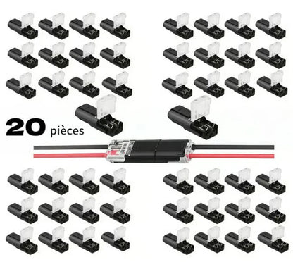 Connecteur câble 2 broches — sans soudure