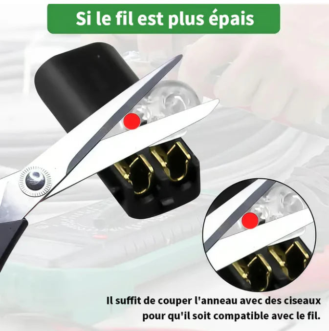 Connecteur câble 2 broches — sans soudure
