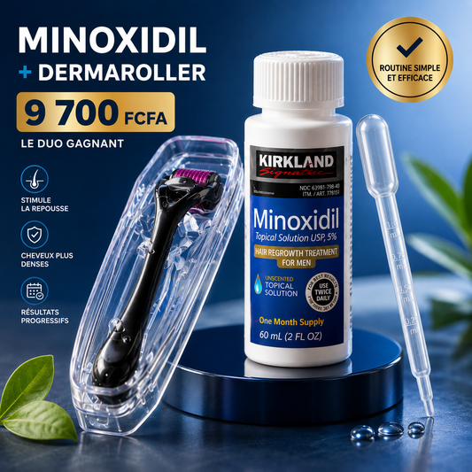 Sérum Minoxidil & Dermaroller – Repousse Capillaire Rapide et Naturelle.