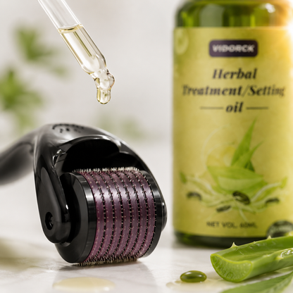 Sérum Minoxidil,  Dermaroller & Huile d'entretien – Repousse Capillaire Rapide et Naturelle.