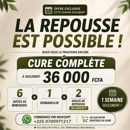 Cure Anti-Chute 6 Mois — 2 Huiles de Repousse Offertes Cette Semaine Seulement