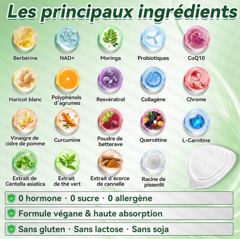 Patch Glorenda Berbérine × NAD+ — Minceur & Bien-être 10-en-1 | Fabriqué en France 🇫🇷