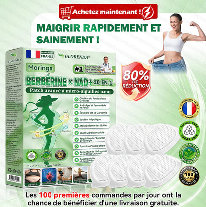 Patch Glorenda Berbérine × NAD+ — Minceur & Bien-être 10-en-1 | Fabriqué en France 🇫🇷
